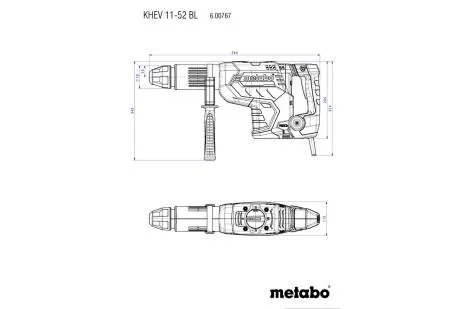 Metabo KHEV 11-52 BL 110V 1,500 W Brushless SDS Max Combination Hammer