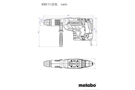 Metabo KHEV 11-52 BL 110V 1,500 W110V Brushless SDS Max Combination Hammer