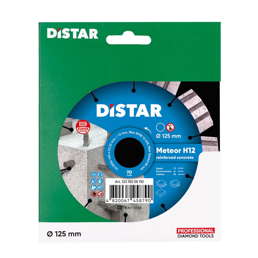 Distar 1A1RSS/C3-W Meteor H12 ∅125-230mm Diamond Blade