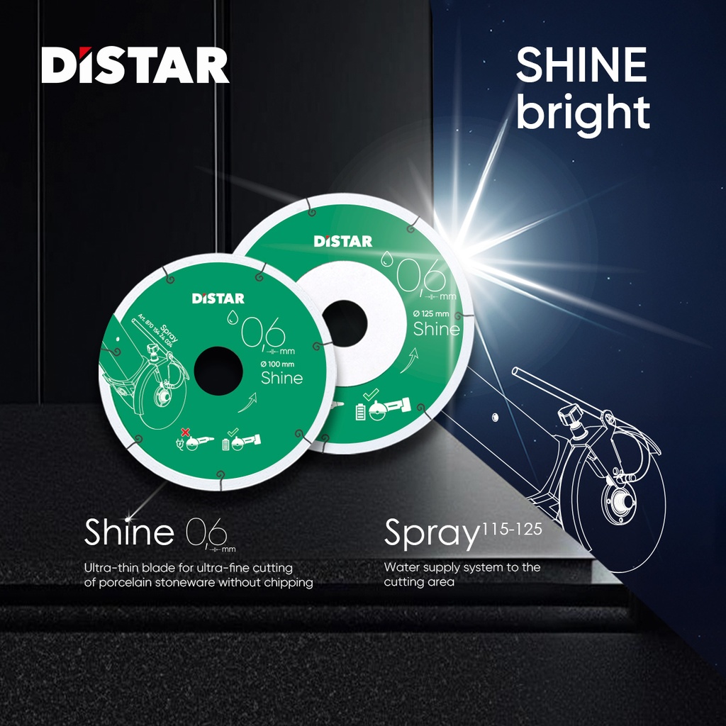 Diamond cutting blade 1A1R 101,6x0,6x22,23 Shine