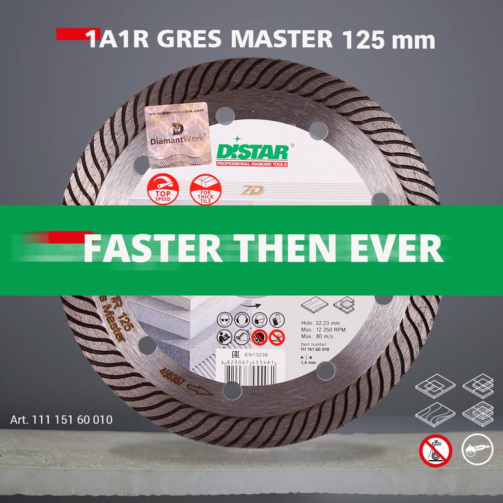 Distar 1A1R Gres Master ∅115-125mm Diamond Blade