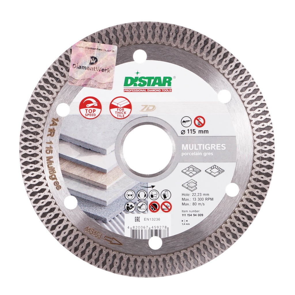 [11115494009] Distar 1A1R Multigres ∅115-125mm Diamond Blade (∅ 115mm / 4.5")