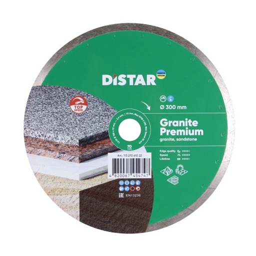 [11315061010] Distar 1A1R Granite Premium Diamond Blade ∅125-400mm (∅ 125mm / 5", 22.23mm)