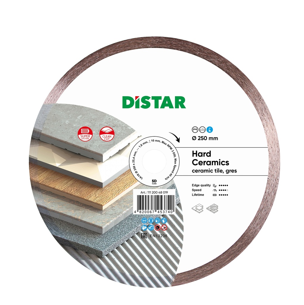 Distar 1A1R Hard Ceramics Diamond Blade ∅115-400mm