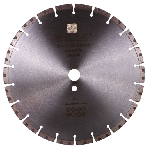[34320065022] ADTnS 1A1RSS/C3 300 CHG RM-W ∅300-400mm Diamond Blade (∅ 300mm / 11.8”)