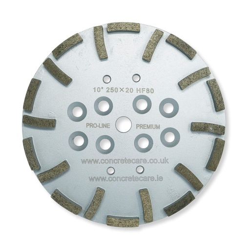Diamond Grinding Plate 20seg 250mm (G80, Medium Floor MF (Medium Bond))