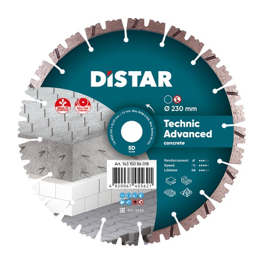 [14315086018] Distar 1A1RSS/C3 Technic Advanced Diamond Blade ∅115-230mm (∅ 230mm / 9")