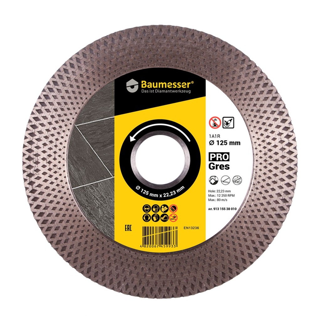 [91315538010 90215129020] Baumesser Pro Gres ∅125mm Diamond Blade