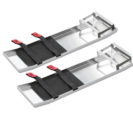 [#9066R] Stainless Steel Bent - Board Knee Slider With Pad