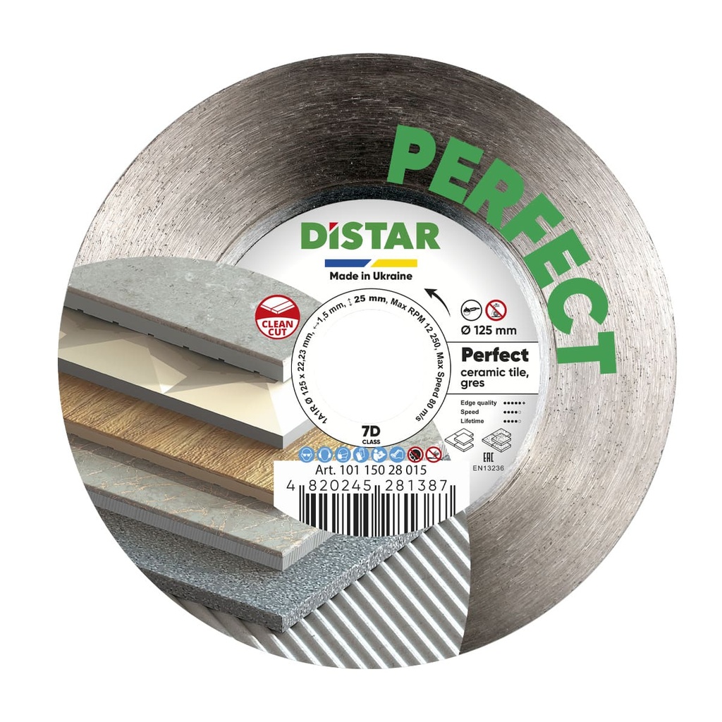 [10115028015] Distar 1A1R Perfect Diamond Blade ∅115 - 125mm (∅ 125mm)