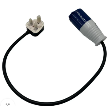 240V Fly Lead 0.5m 1.5mm 13amp Adapter Plug and Coupler
