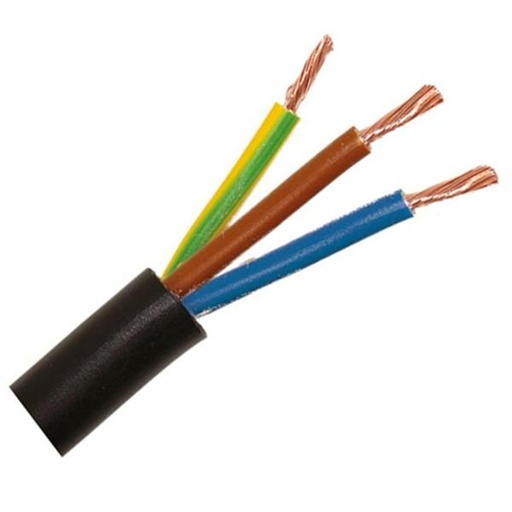 [A6Y03025BK] Cable Black AG PVC 3x2.5mm/sq (220v)