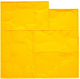 Urethane Imprint Concrete Mat Ashlar Cut Stone Yellow Texture 24''x24'' with Handle 