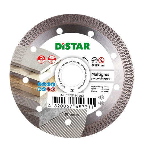 Distar 1A1R Multigres ∅115-125mm Diamond Blade